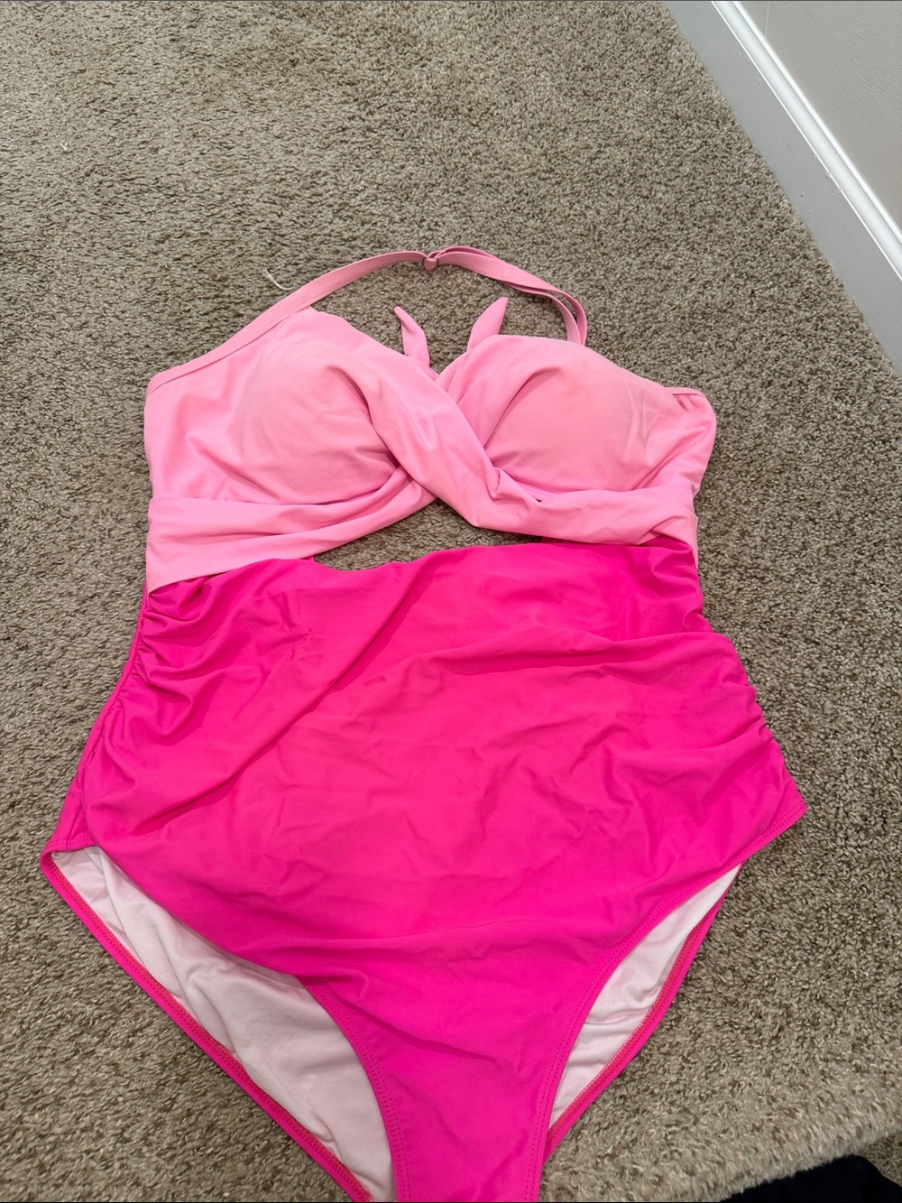 Pink Two-Tone women's One-Piece Swimsuit